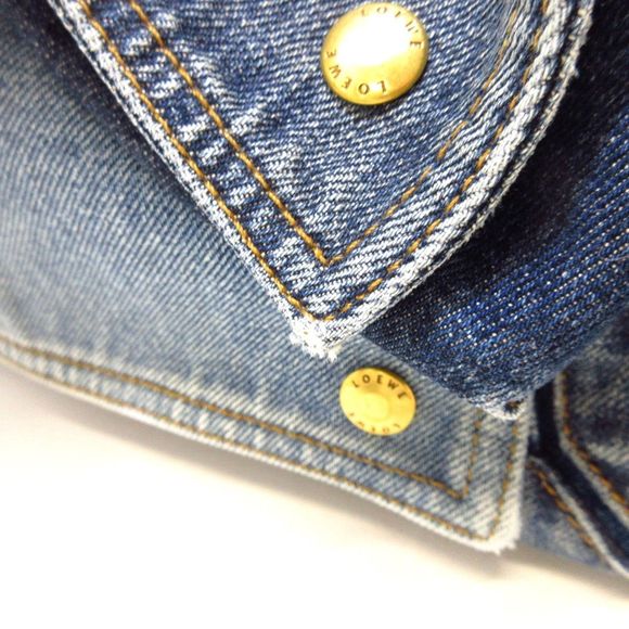 Loewe Blue Puzzle Leather Denim Engraved Handbag Name - Picture 12 of 13